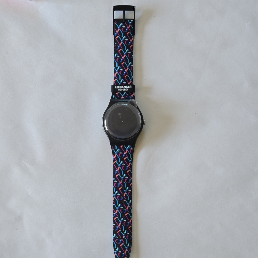 SWATCH colorful Patterned Watch. Ed Banger Records